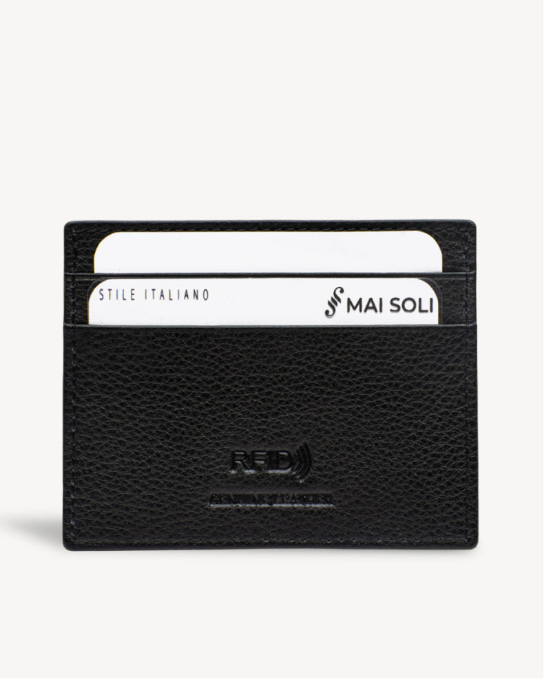 Neo Leather Card Holder -Black / Red