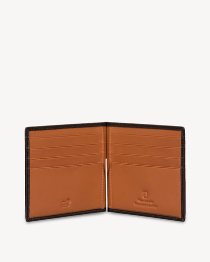 Dollaro RFID Protected Money Clip Wallet And Card Holder Brown Tan