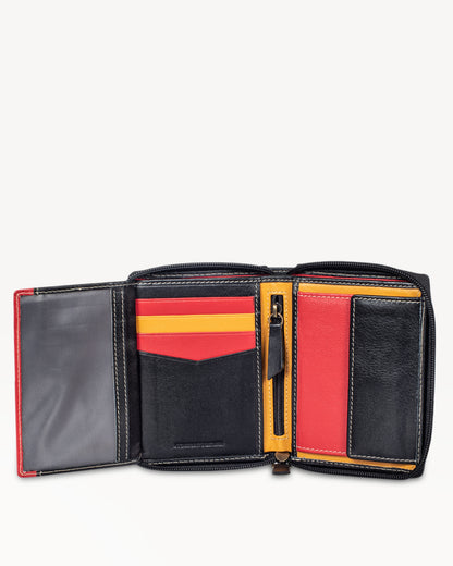 Rainbow Zip Around Wallet - Black