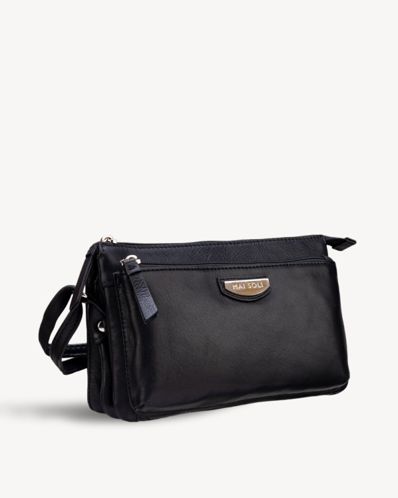 Roma Rectangle Sling Bag - Black