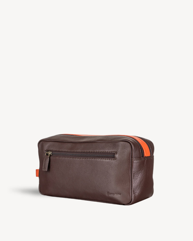 Toiletry Bag - Brown / Orange