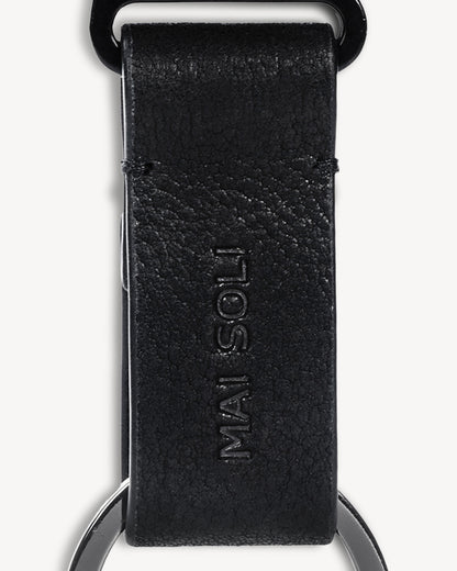 Wanderloop Leather Metal Key Ring - Black