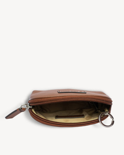 Dome Small Key Pouch - Cognac Brown