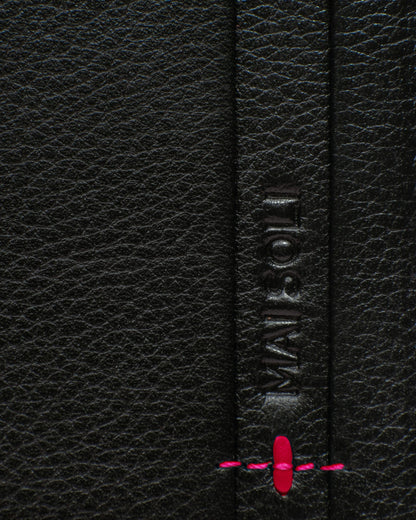 Neo Leather Two Fold wallet with Coin Pocket - Black / Red