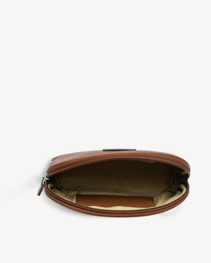 Dome Large Cosmetic Case - Cognac Brown