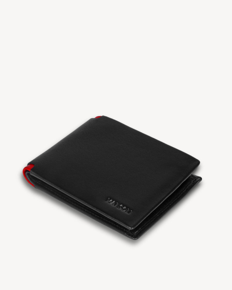 Maestro RFID Protected Bifold Wallet - Black Red