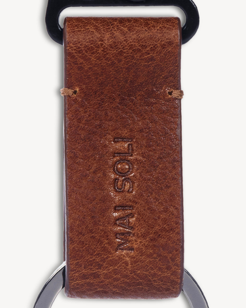 Wanderloop Leather Metal Key Ring - Brown