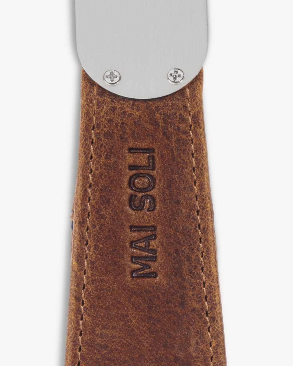 Glide Leather Metal Key Ring - Brown