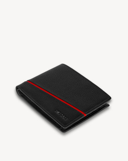 Astro RFID Protected Bifold Wallet with Coin Pocket - Black Red