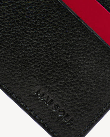 Neo Leather Card Holder -Black / Red