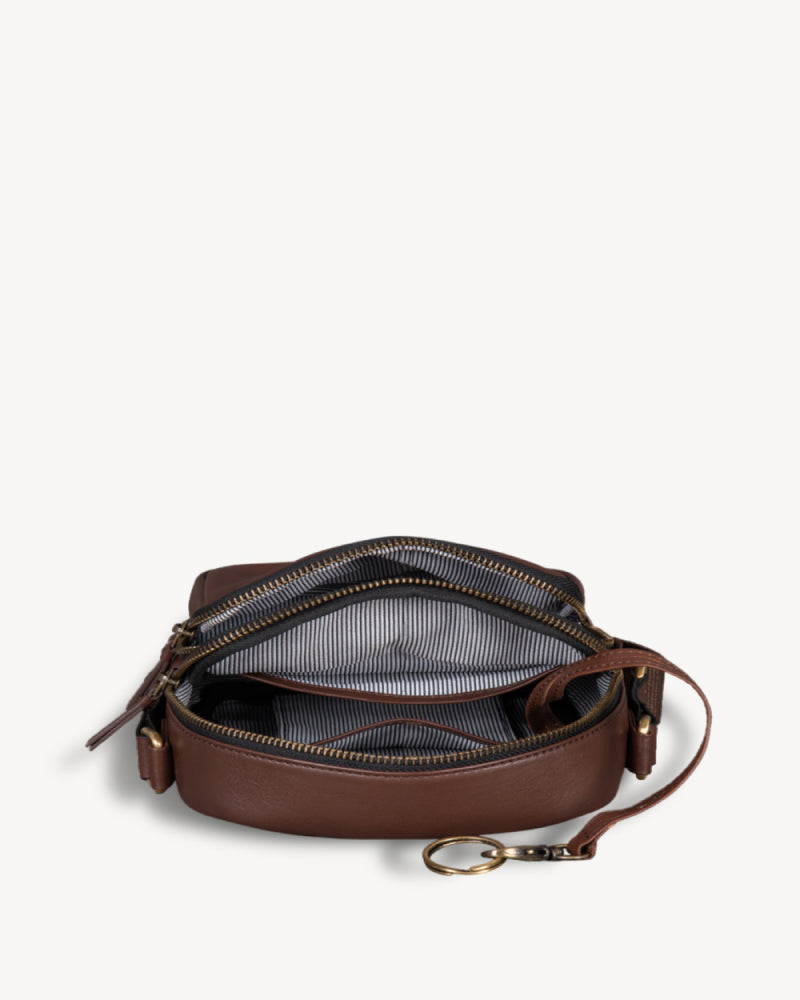 Hiker Crossbody Bag - Cognac Brown