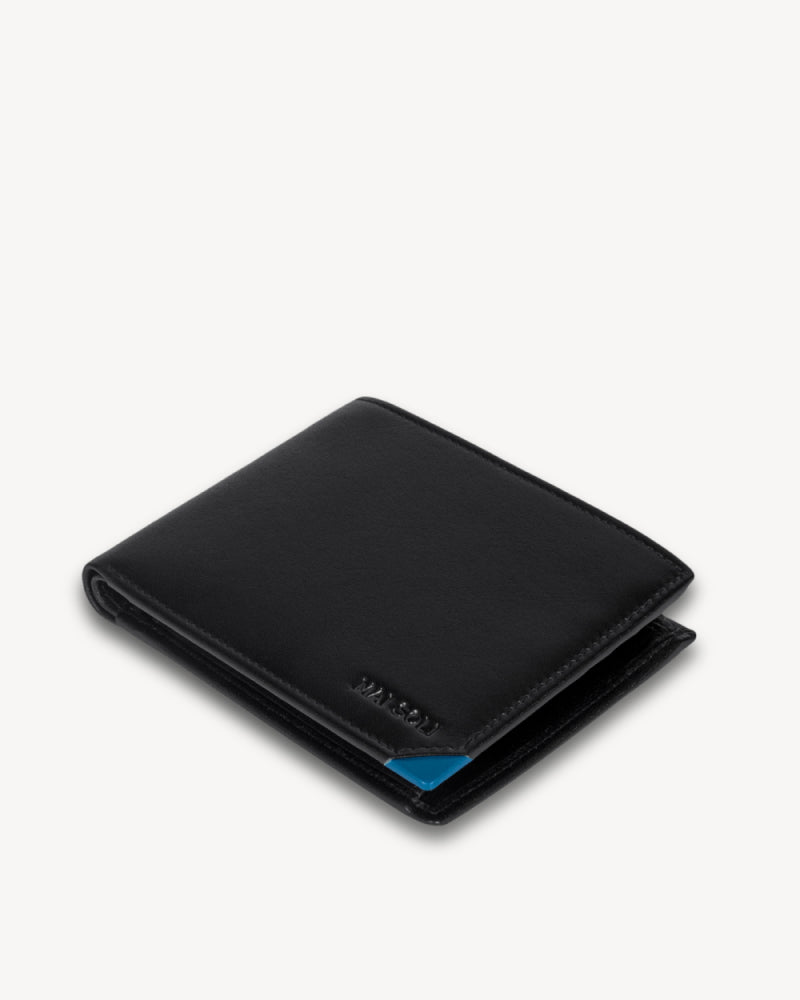 Elite RFID Protected Bifold Wallet - Black Blue