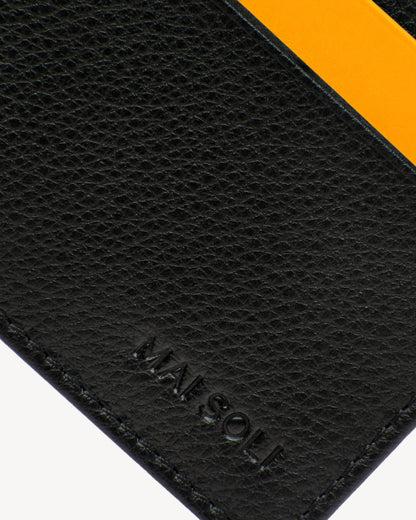 Neo Leather Card Holder -Black / Yellow