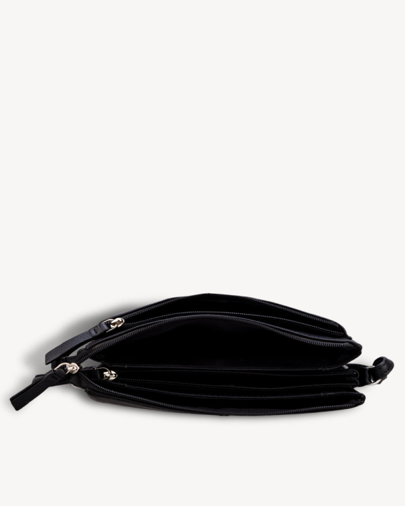 Roma Rectangle Sling Bag - Black