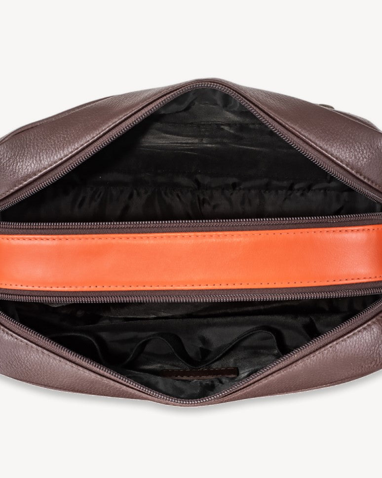 Toiletry Bag - Brown / Orange