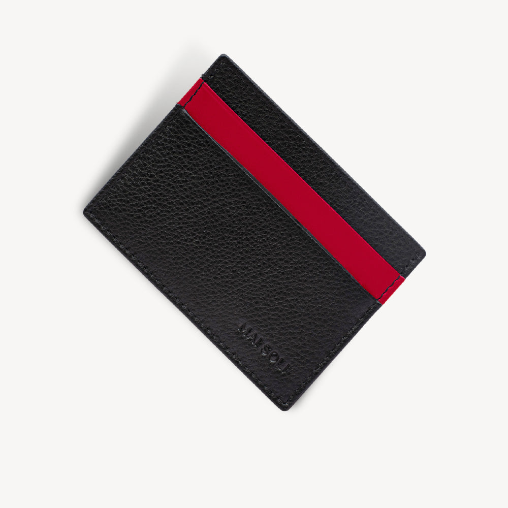 Neo Leather Card Holder -Black / Red