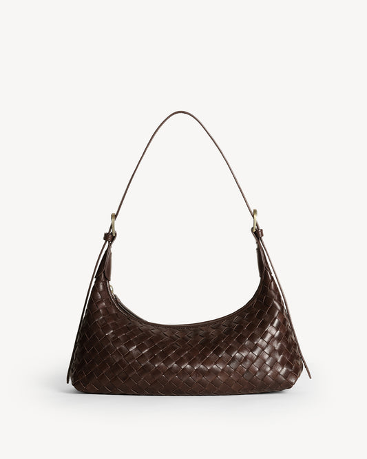 Meridian Woven Baguette Bag - Espresso
