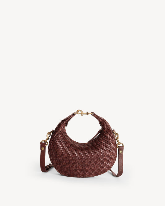 Dew Woven Handbag - Chestnut Brown