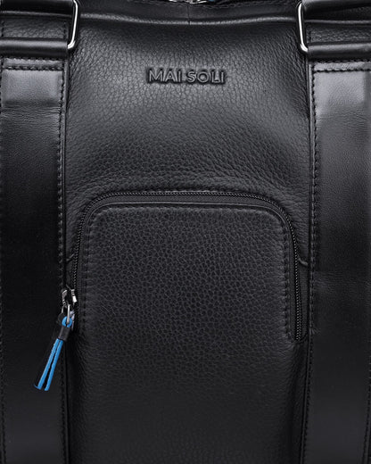 Chester Double Zip Laptop Bag - Black