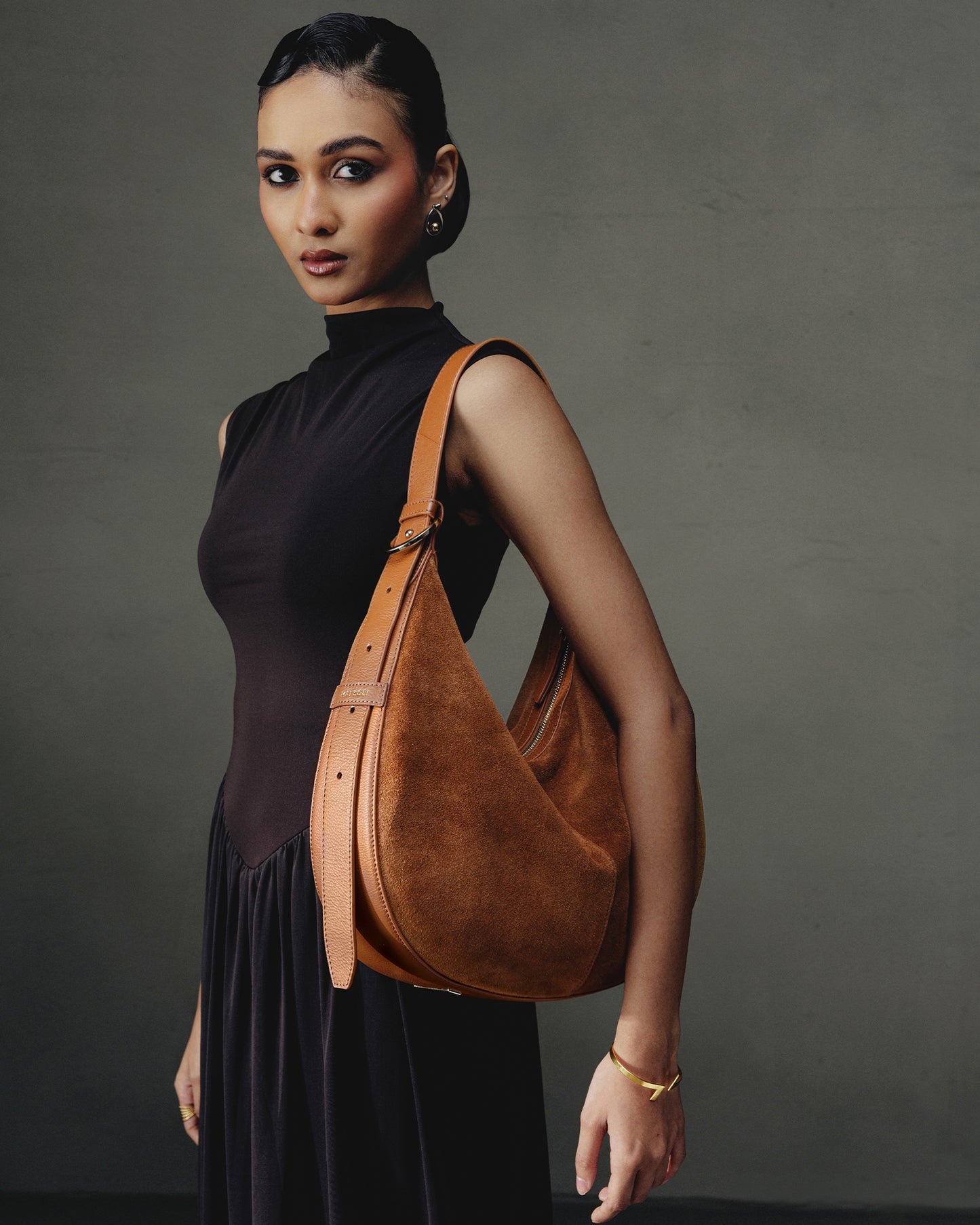 Cadence Hobo Bag  –   Caramel
