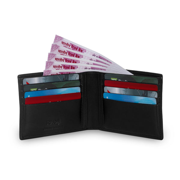 Maestro RFID Protected Bifold Wallet - Black Red
