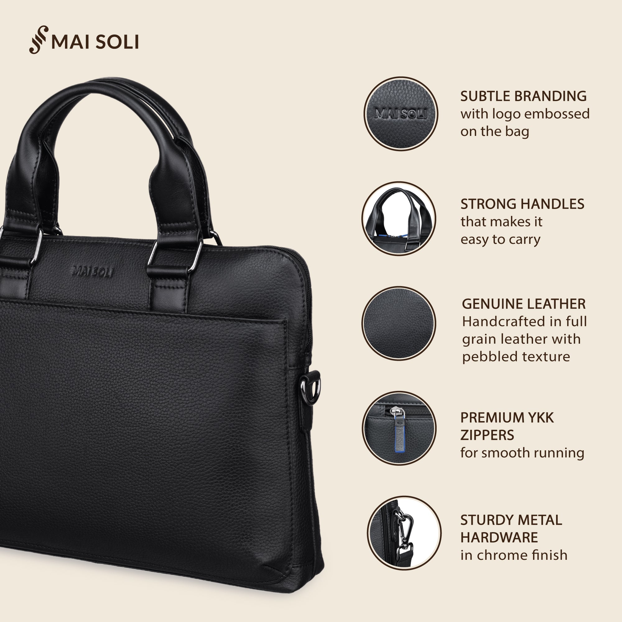 Cooper Slim Laptop Bag - Black – Mai Soli