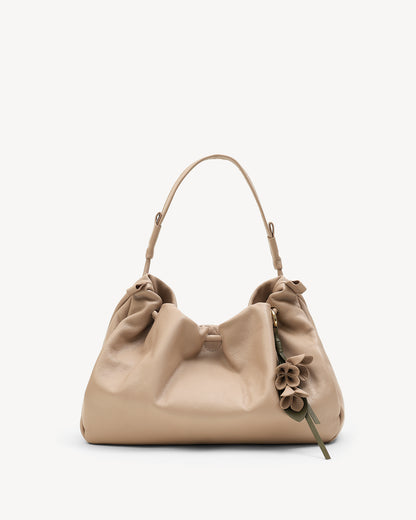Cynthia Gather Handbag - Nude