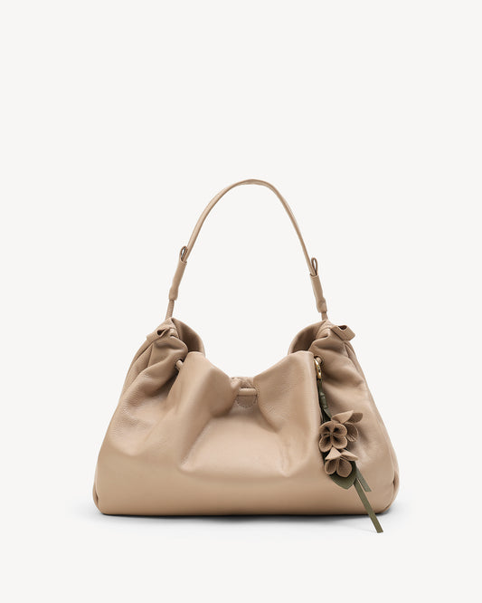 Cynthia Gather Handbag - Nude