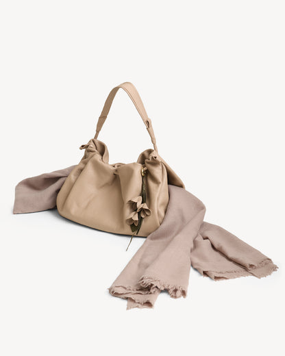 Cynthia Gather Handbag - Nude