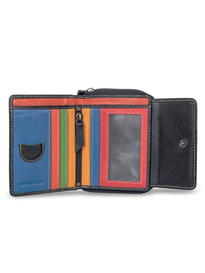 Rainbow Mini Flap Wallet - Black