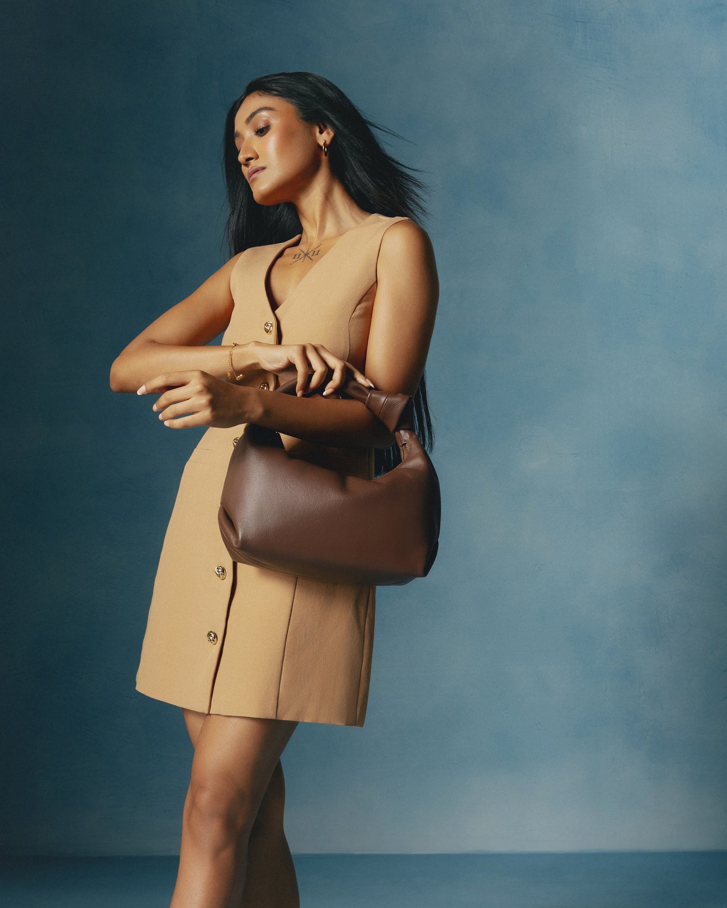 Diana Knotted Handbag - Brown
