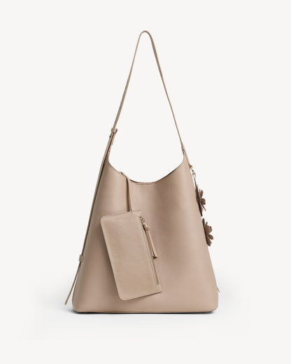 Daphne Large Bucket Tote -Nude