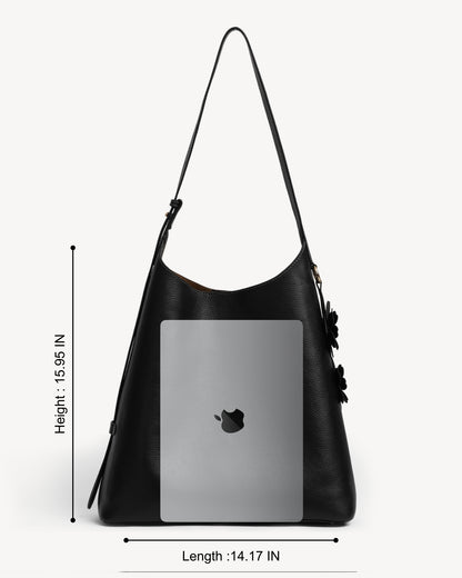 Daphne Large Bucket Tote - Black