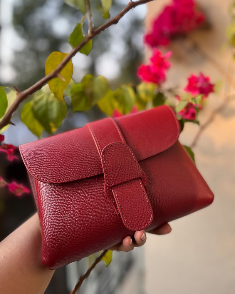 Claire Mini Envelope Clutch - Berry