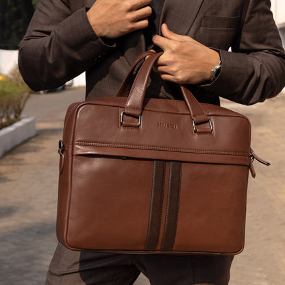 Alpha Laptop Bag - Chestnut Brown