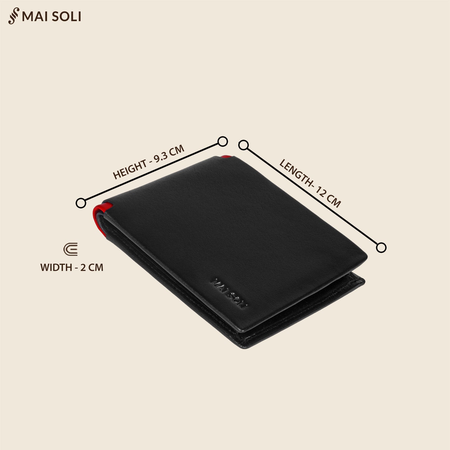 Maestro RFID Protected Bifold Wallet - Black Red