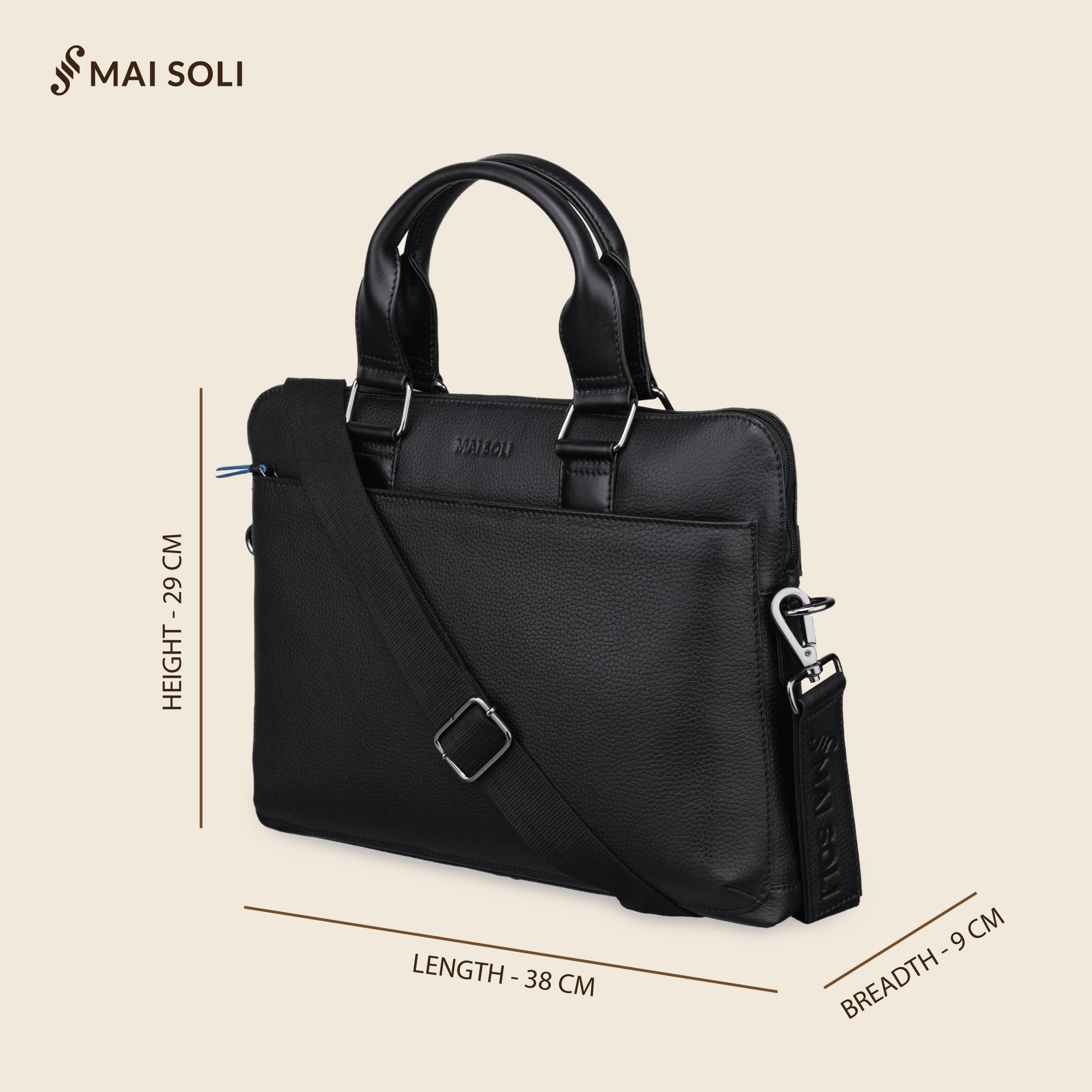 Cooper Slim Laptop Bag - Black – Mai Soli