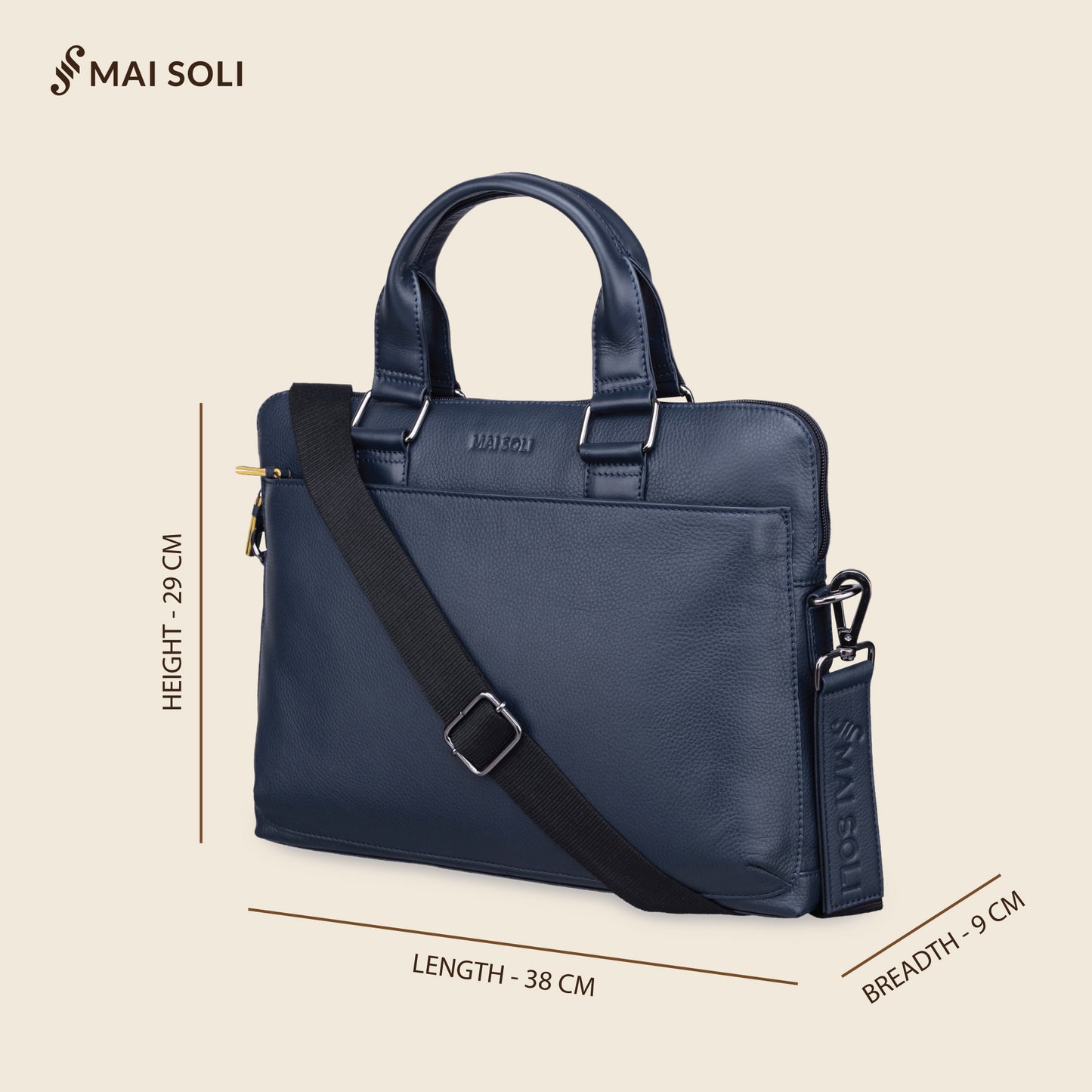 Cooper Slim Laptop Bag - Navy Blue