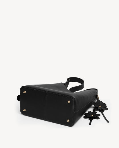 Daphne Bucket Tote Bag - Black