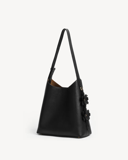 Daphne Bucket Tote Bag - Black