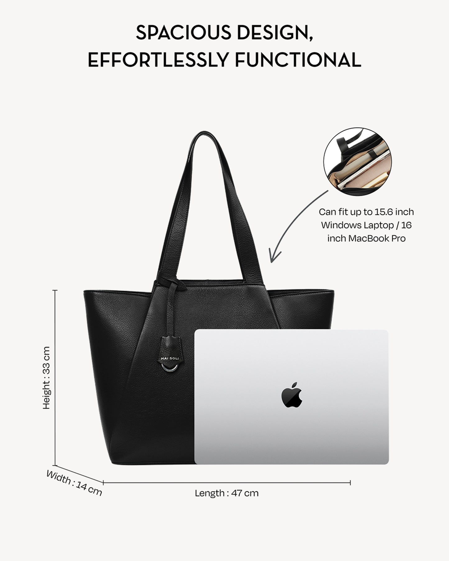 Clover Oversized Tote Bag - Black