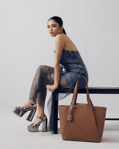Clover Oversized Tote Bag - Hazelnut