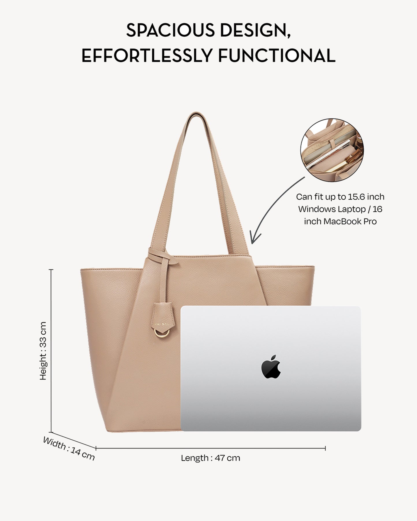 Clover Oversized Tote Bag - Nude