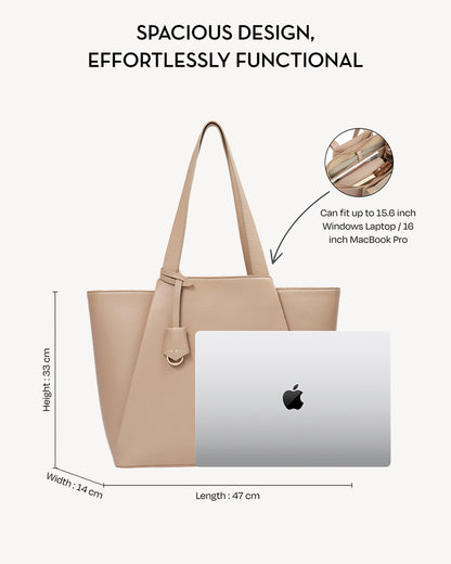 Clover Oversized Tote Bag - Nude