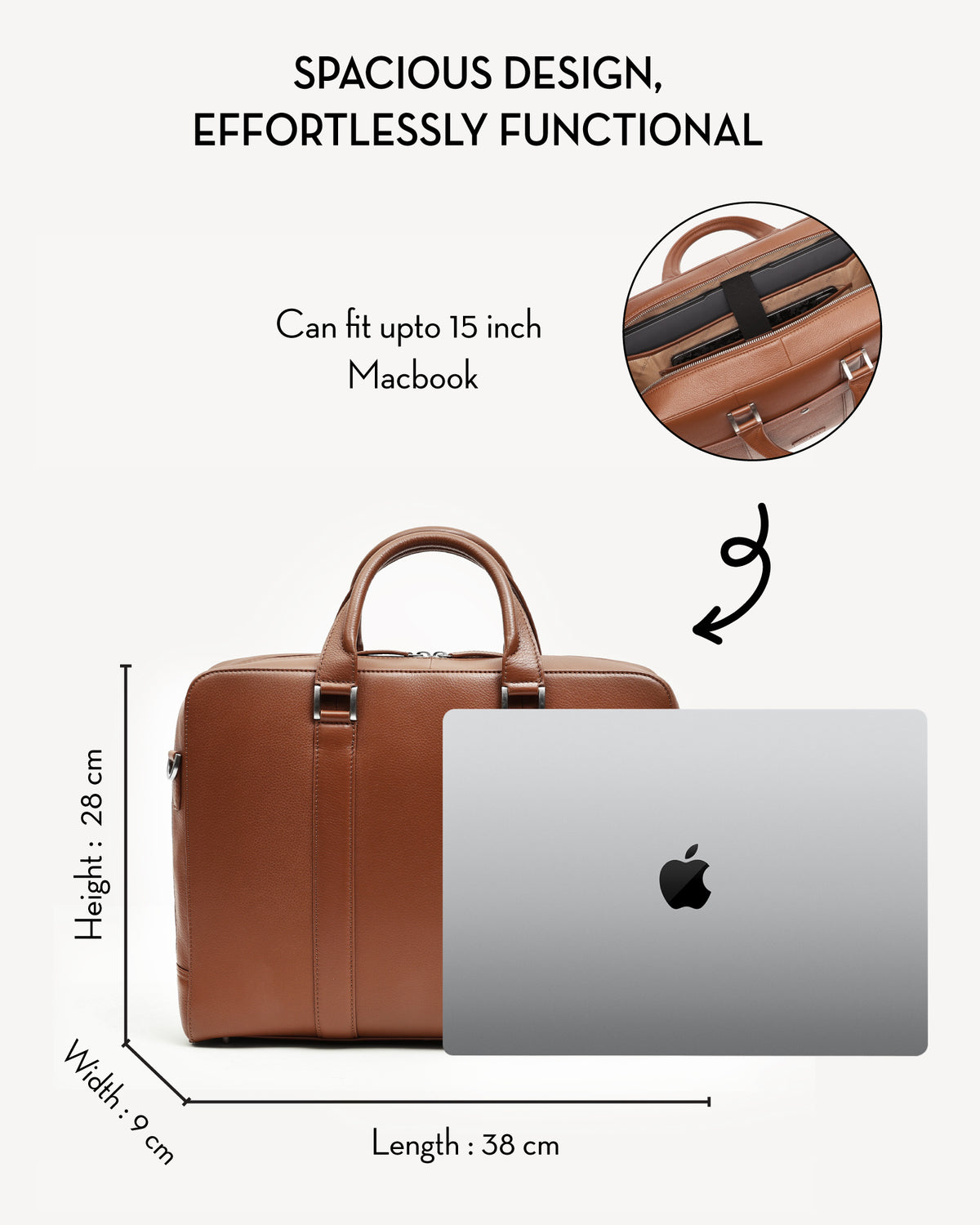 Monograph Briefcase 15" - Camel