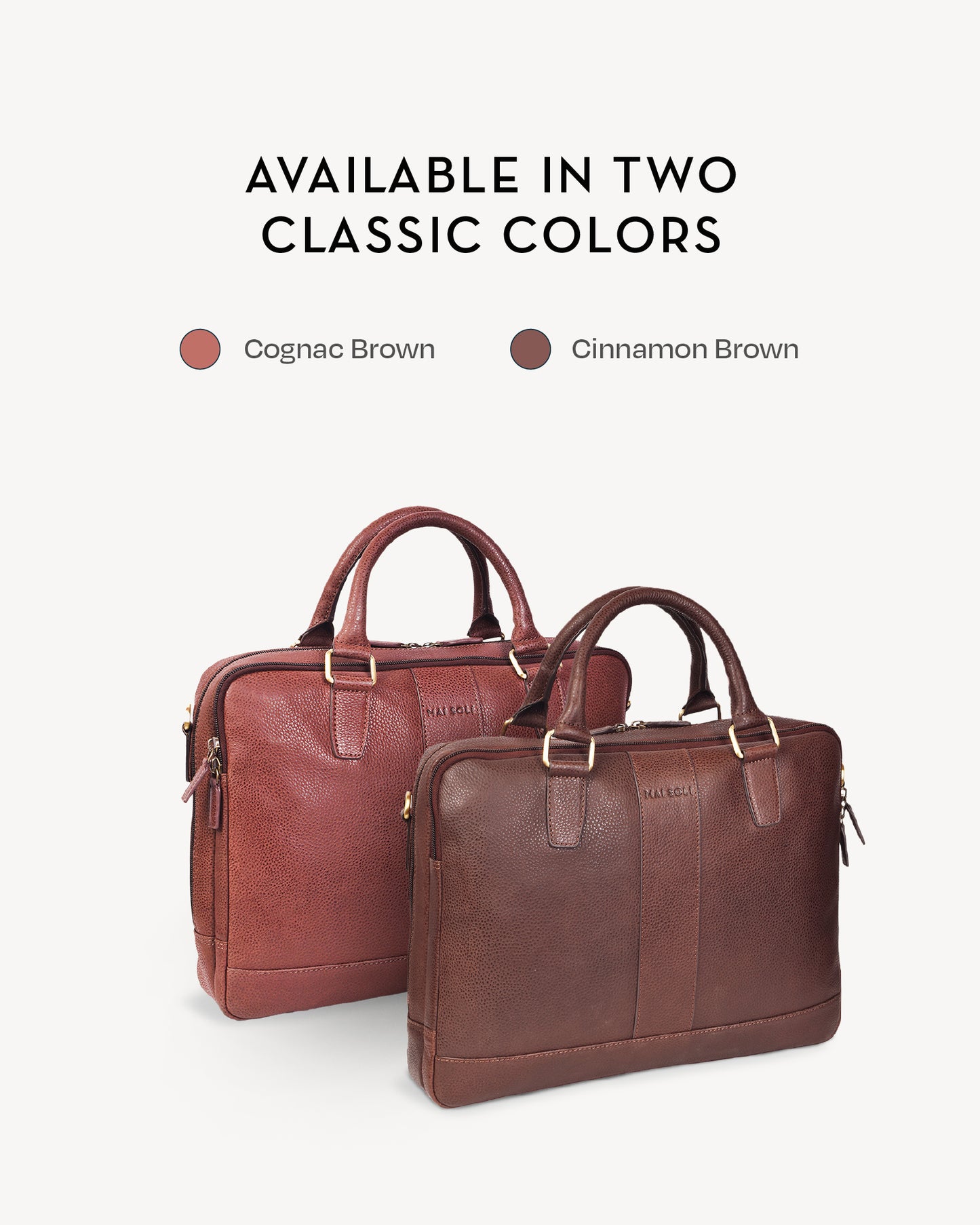 Wall Street Dual Zip Laptop Bag  - Cinnamon Brown