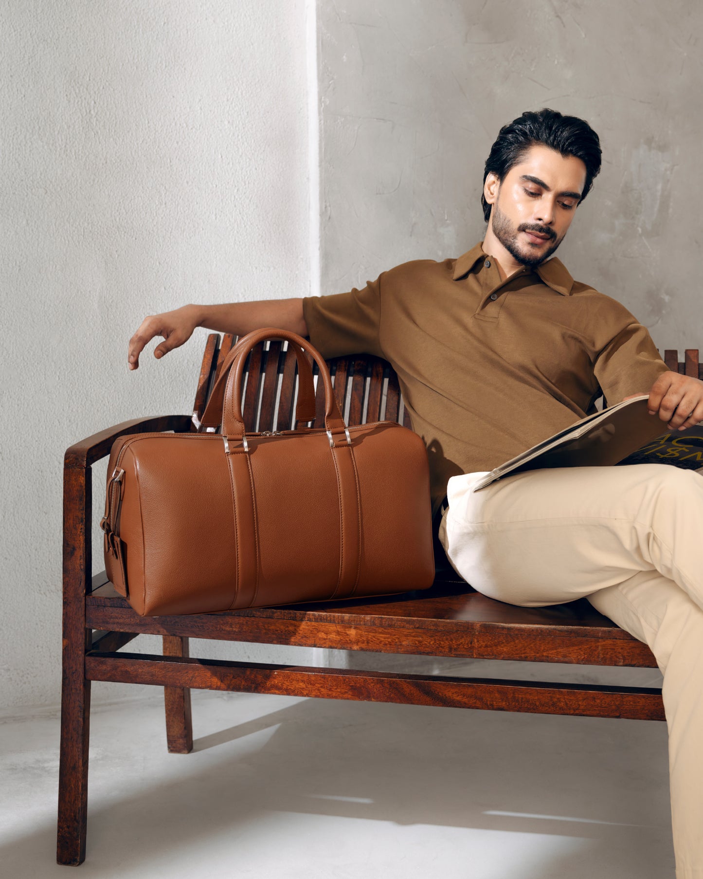 ⁠Monograph Duffel Bag - Camel