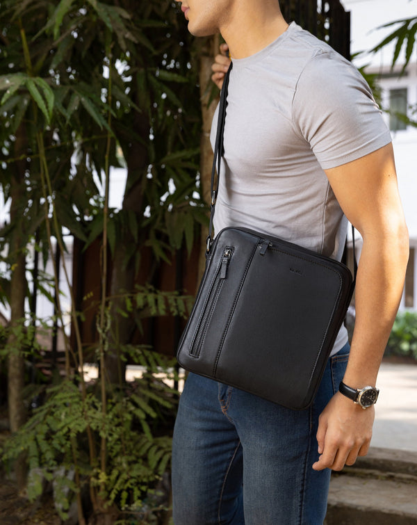 Buy Handcuffs Mens Leather Side Sling Cross Body Messenger Bag Small  Size Black Online at Best Prices in India  JioMart