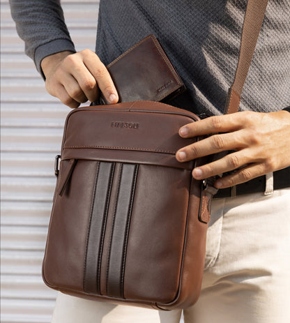 Alpha Crossbody Bag - Chestnut Brown