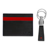 Neo Card Holder + Key Ring Gift Set - Black / Red